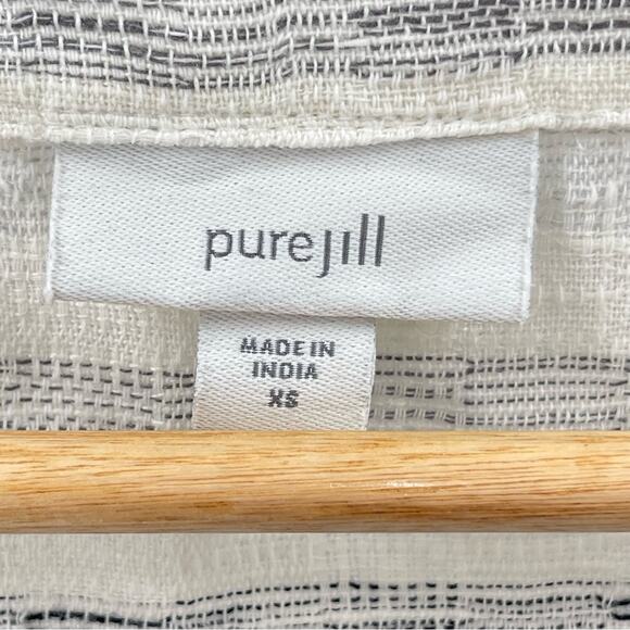 Pure Jill Linen Cotton Striped Button Down Lagenlook 3/4 Sleeve Shirt Tunic XS - Picture 8 of 10